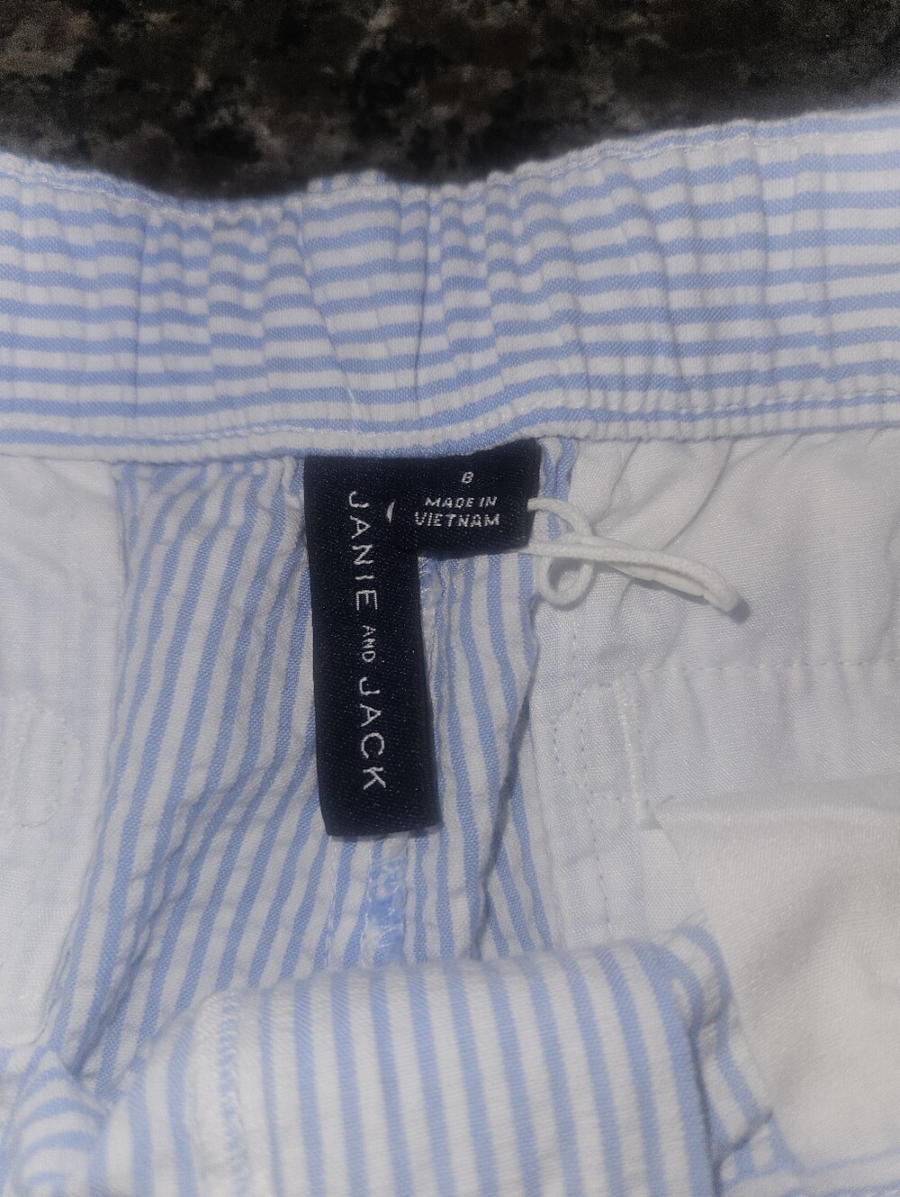 Janie and Jack Blue White Seersucker Drawstring Pants Boys Size 8 NWT - Picture 4 of 8